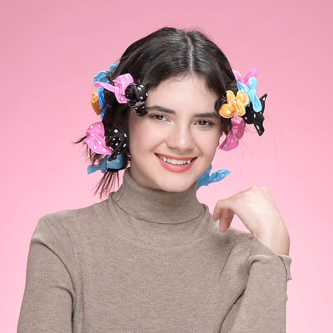 Aimin Hair Heatless Curlers, Soft Hair Curlers To Sleep In, Overnight Heatless Curls For Long Hair, No Heat Foam Curlers, Satin Sponge Rollers For Hair(20 pcs, dark colour) …