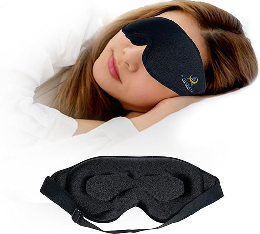 3D Sleep Mask for Men Women | 100% Blackout, Zero Eye Pressure, Breathable Material | Comfortable Night Blindfold for Sleeping, Travel and Meditation (Black)