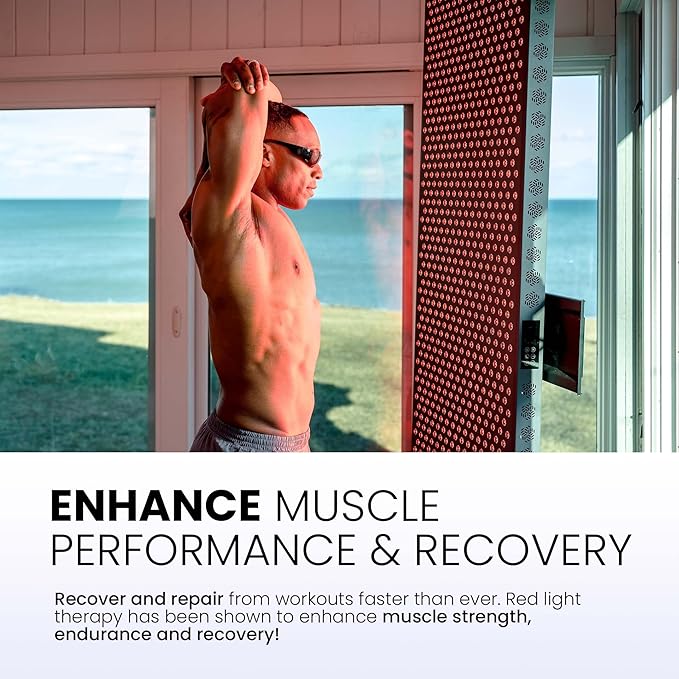 Hooga Red Light Therapy, Red Near Infrared LED Panel, 72 Quad Chip Flicker Free LEDs, Ultra Series, Clinical Grade Device for Energy, Pain, Skin, Recovery, Sleep, Performance. ULTRA360.