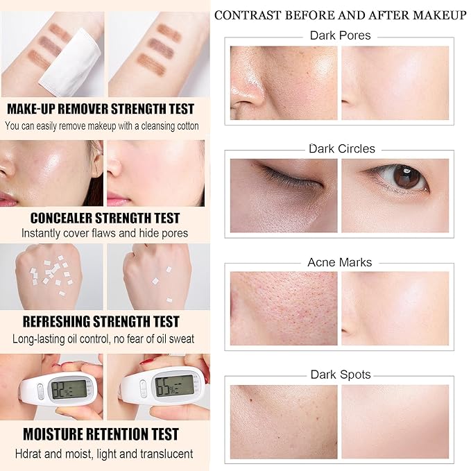 Glow Contour Face Liquid Foundation Bronzer Highlighter Illuminator Moisturize Cream Contour Concealer Blendable & Smooth Glowing Skin Lightweigh Luminizing Long Lasting Face Contouring Makeup