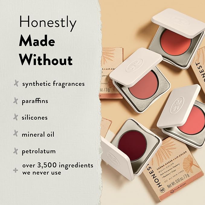 Honest Beauty 2-in-1 Creme Cheek Blush + Lip Color | EWG Verified, Vegan + Cruelty Free | Lush Lilac, .1 oz