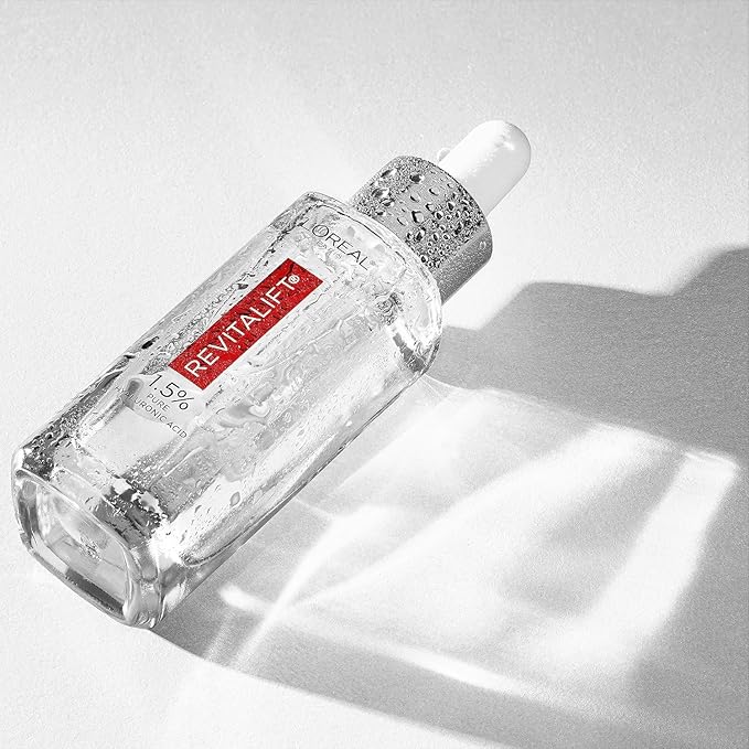 L'Oreal Paris Revitalift 1.5% Pure Hyaluronic Acid Face Serum 1.0 oz + True Match Lumi Glotion Natural Glow Enhancer Lotion, Medium 1.35 fl. oz, 1 kit