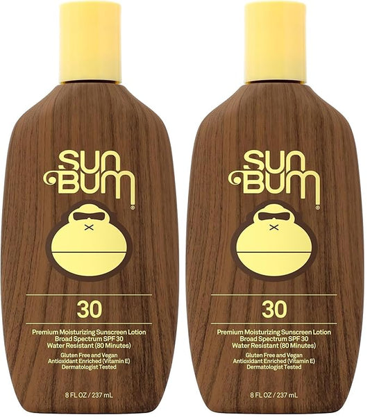 Sun Bum Original Scent SPF 30 Sunscreen Lotion | Vegan and Hawaii 104 Act Compliant (Octinoxate & Oxybenzone Free) Broad Spectrum Moisturizing UVA/UVB Sunscreen with Vitamin E | 8 oz (Pack of 2)