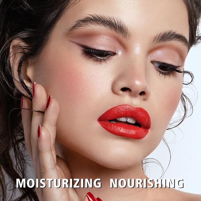 MAKI YIKA Moisture Red Lipstick for Women Hydrated Tinted Lip Balm for Dry Cracked Lips Weightless Glossy Lip Color Juicy Finish,MA063 Red Soul