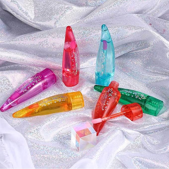 6PCS Aloe Vera Lip Gloss, Long Lasting Nutritious Lip Balm Moisturizing Aloe Vera Lip Oil for Lip Treatment and Dry Lips, Color Changing Lipstick Tinted Lip Balm Set (B)