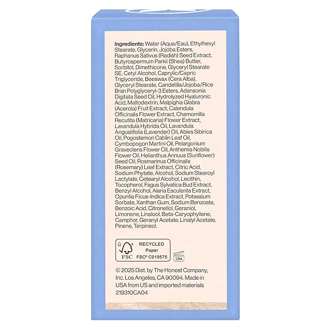 Honest Beauty Deep Hydration Face Cream for Dry Skin | Hydrates + Supports Natural Moisture Barrier | Hypoallergenic + Gentle for Sensitive Skin | 1.7 fl oz