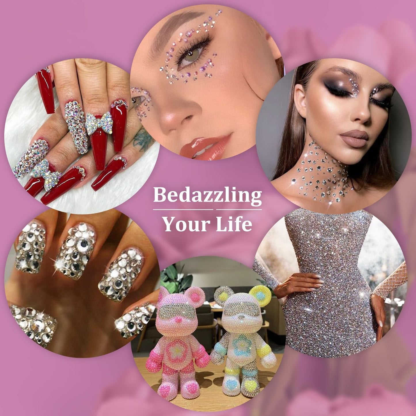 Resin Rhinestones for Crafting, 2 Boxeses Silver Multi Sizes Flatback Bedazzling Crystals for Crafts Nail Art Deco, Non Hotfix Gems Charms for Tumbler Shoes Clothing Fabric Face Makeup