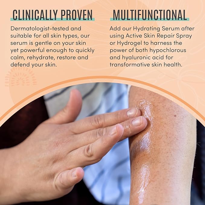 Active Skin Repair Face and Body Hydrating Serum, EWG Certified Hyaluronic Acid for All Skin Types, Dermatologist-Tested Moisturizing Anti-Aging Serum with Ceramides & Niacinamide, 5 fl. oz.