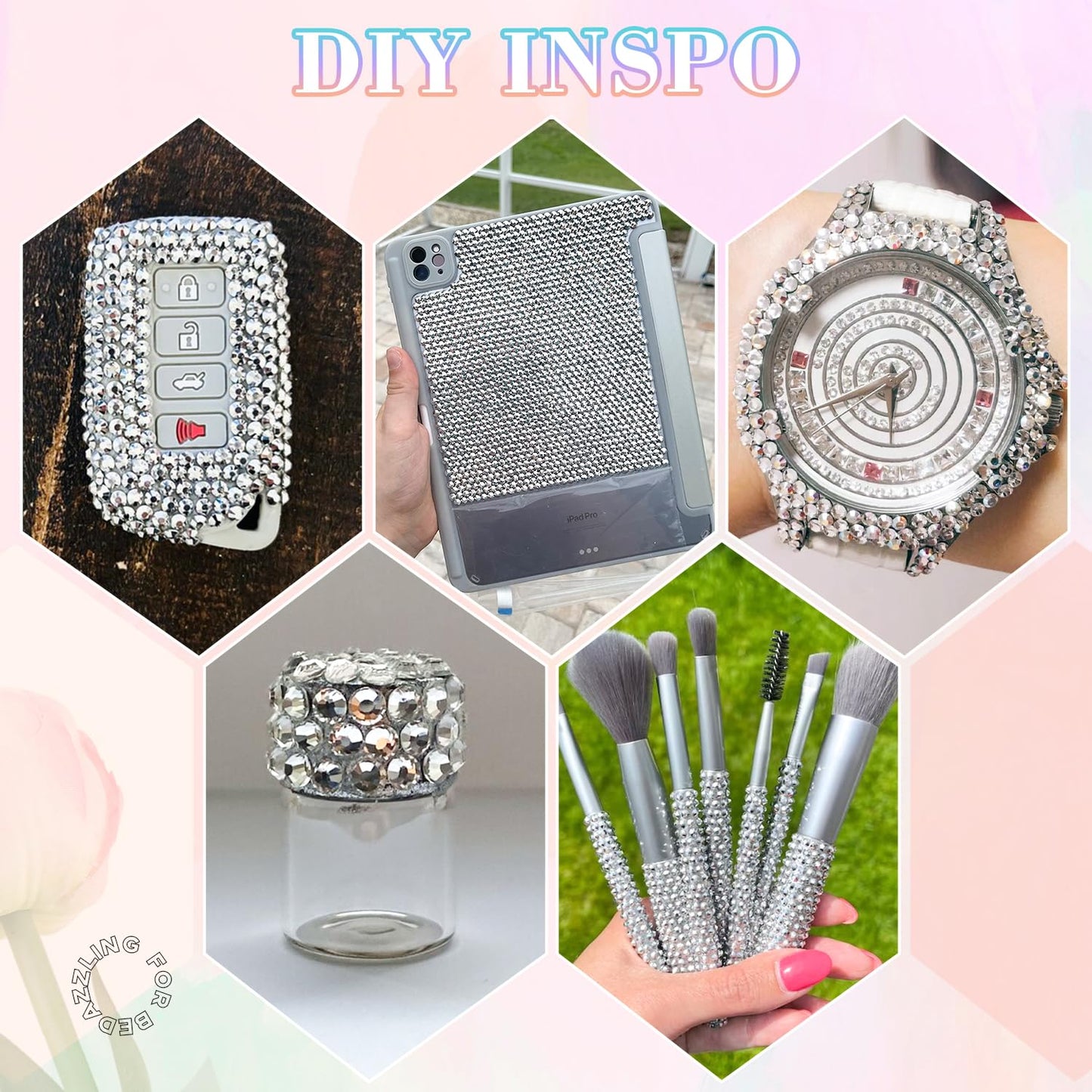 30000Pcs Resin Silver Rhinestones for Bedazzling Crafting with b7000 Jewelry Glue, Bulk Flatback Gems Bedazzler Kit for Crafts Clothes Shoes Fabric Nail Diamond Art, Assorted Size 2/3/4/5/6mm