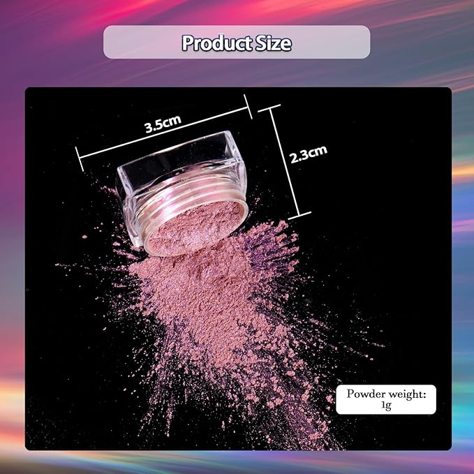 Laza 8 Colors Cat Eye Chrome Nail Powder Chameleon Magnetic Powder 3D Cat Eye Mirror Effect Pigment Dust Magic Galaxy Effect Glitter for Velvet Nail Art - Discolor Candy