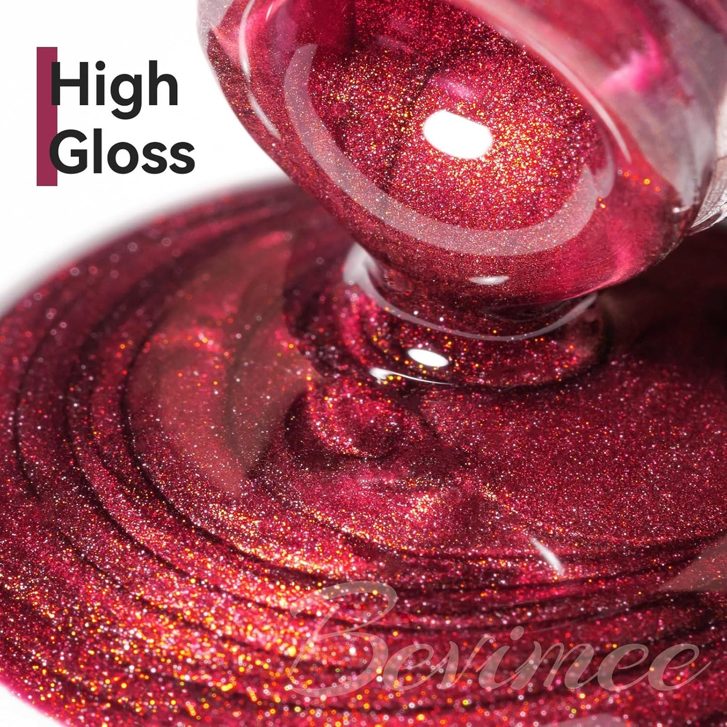 Cat Eye Gel Nail Polish Red Glass Jelly Magnetic Nail Polish Gel Shimmer Glitter Gloss Shine Holographic Wine Color Velvet For Nail Art Manicure DIY At Home 12ml