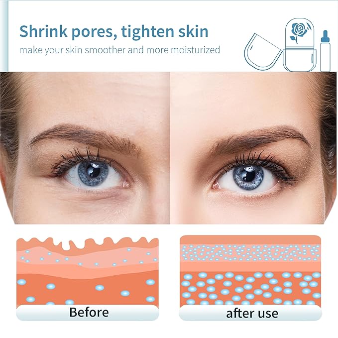 Ice Roller for Face,Ice Face Roller Skin Care ,Face Ice Pack Ice Facial and Eyes Cube Massager tools.Contains Essence Set (Set-Purple)