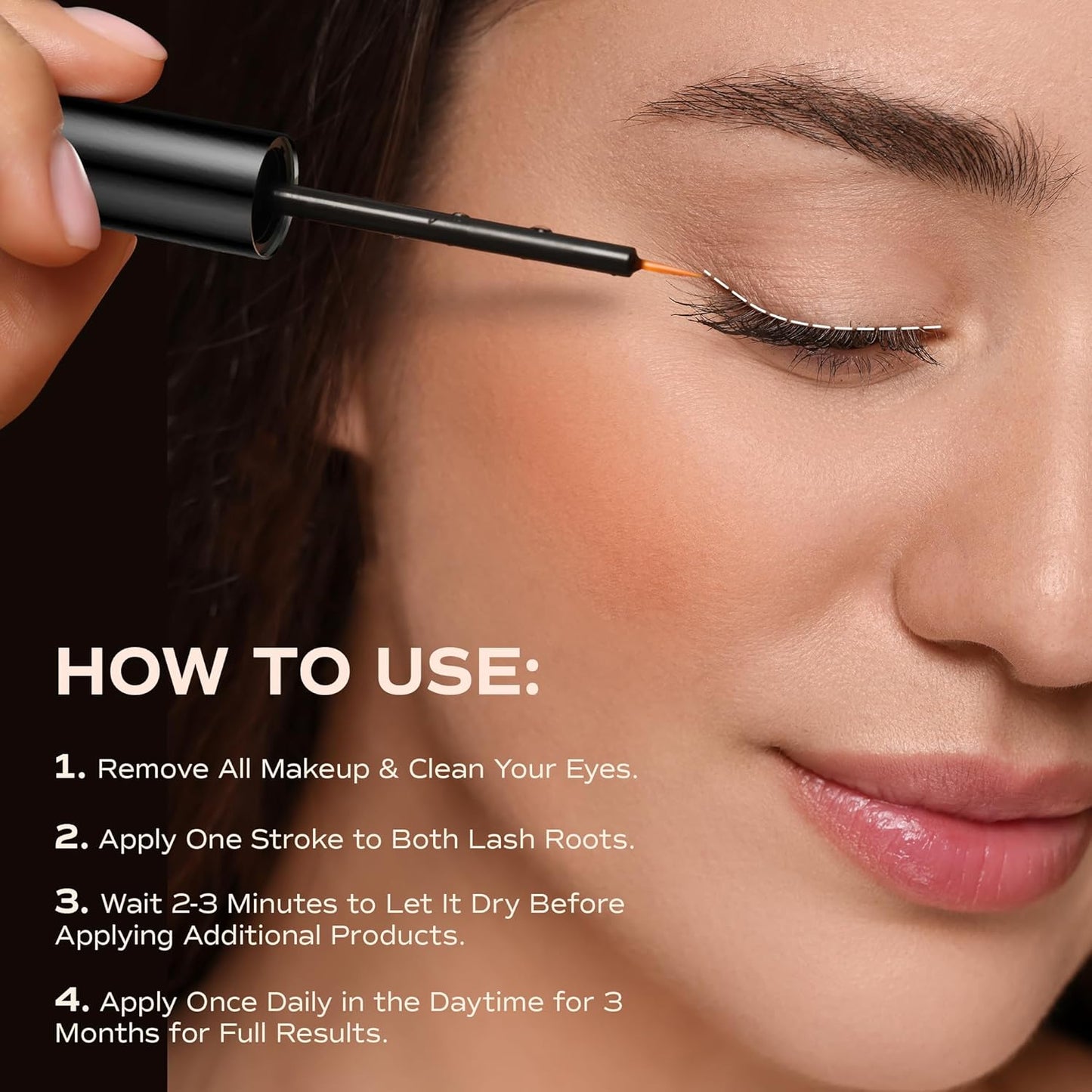 Advanced Lash Serum for Eyelash Growth: LashRay Eye Lash Enhancing Serum to Grow Longer Thicker Eyelashes and Eyebrows for Women, 0.1 oz