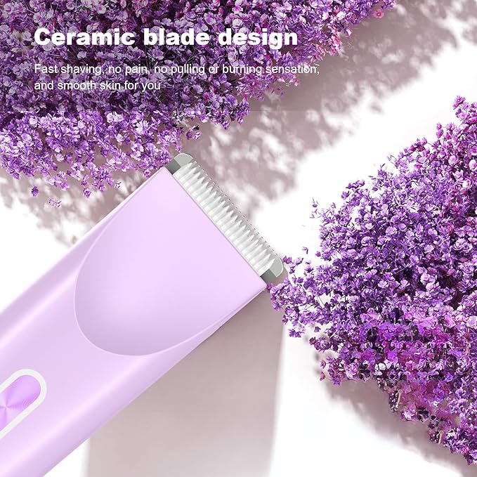 2025 New Bikini Trimmer for Women,Dermave Bikini Shaver,2-in-1 Electric Razors for Women(Purple)