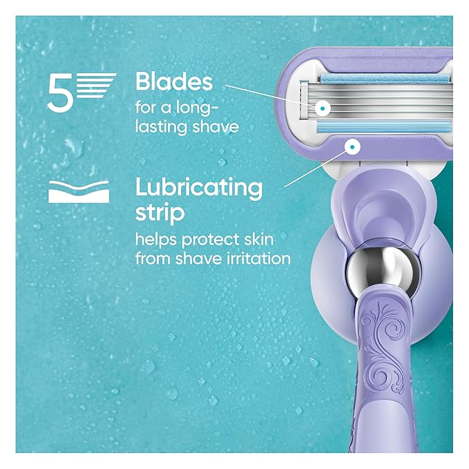 Gillette Venus Deluxe Smooth Swirl Womens Razor Blade Refills, 6 Count, Moisture Ribbon to Protect Against Irritation