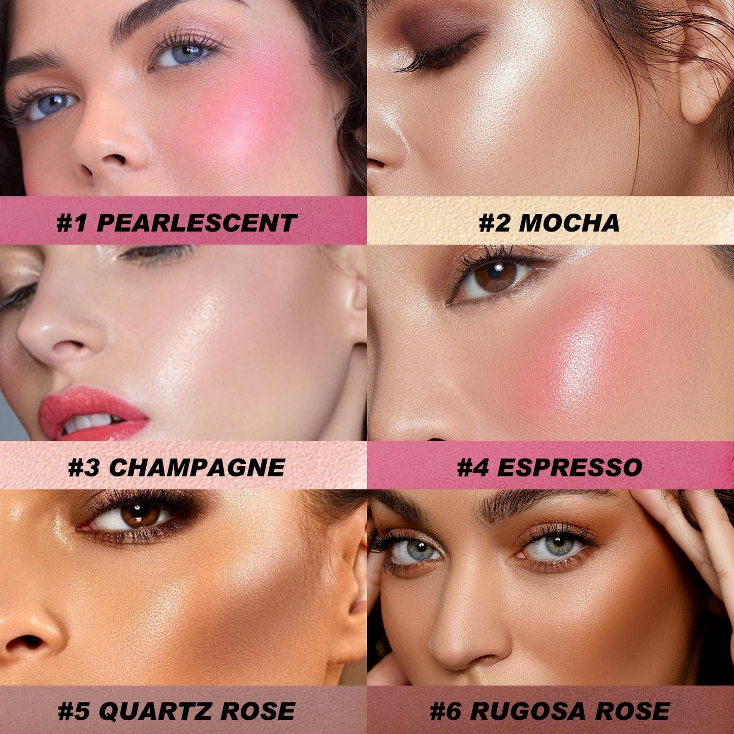 6 Colors Cream Contour Stick Makeup Kit, Shades with Blush, Highlighter and Bronzer,Double Ended Contour Stick for Cheeks, Waterproof and Long Lasting, Matte and Dewy Finish (Set B)