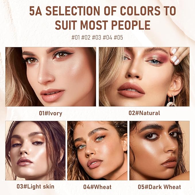 2PCS Long-Lasting Concealer Foundation Stick, Full Coverage Foundation Stick, 2-in-1 Contouring foundation with Brush, Cover Blemishes for All Skin Types (04#Wheat)