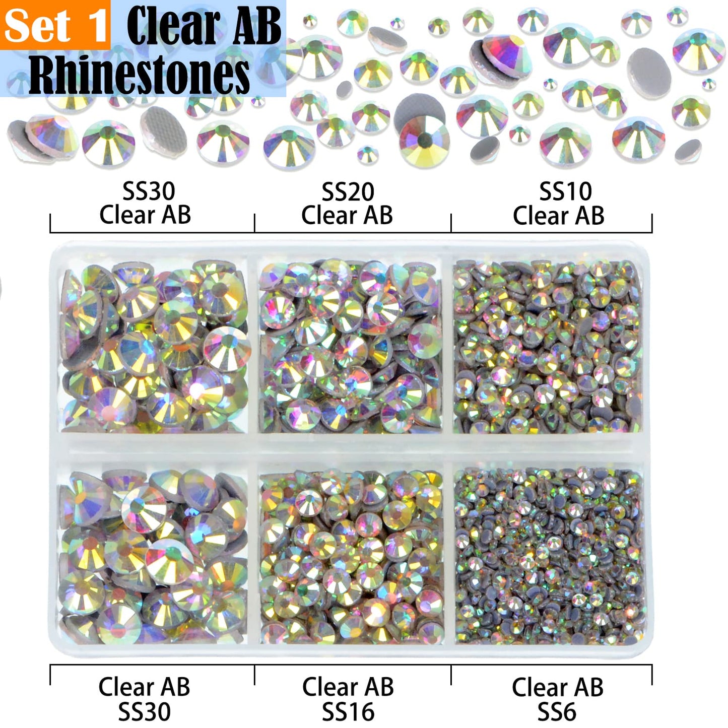 LPBeads 10000pcs Hotfix Rhinestones Flatback Glass Crystal Clear Red AB Crystal and Black Rhinestone with Tweezers and Picking Pen for Crafts Clothes Nail Art