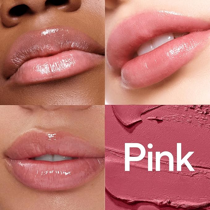 Honey Lipstick Tinted Lip Balm, Sheer Lightweight Lip Stain for All Skin Tones, Moisturizing Nourishing Lipstick for Women All Skin Tones, a Hint of Natural Cherry Tint, Pack of Black & Pink