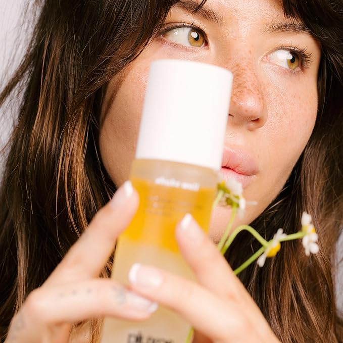 | PLUXOS 47 | SUNSCREEN + SKINCARE SPF 47 FACE MIST SPRAY (Peach) | SUN DEFENSE COMPLEX CARE | Apply Over Makeup, Broad Spectrum, Clear, Light, Vegan, Hydrate, Fight Acne, Anti-Aging, Cell Repair