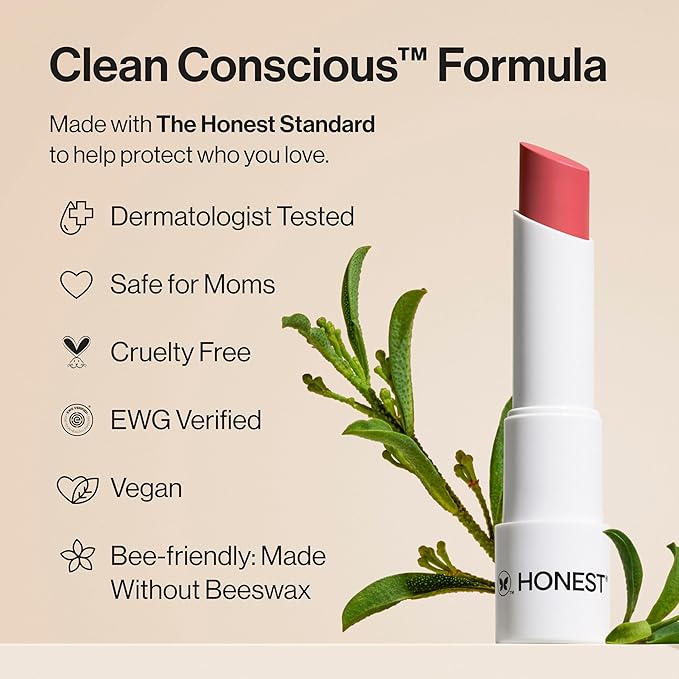 Honest Beauty Tinted Lip Balm | Antioxidant-rich Acai Extracts + Avocado Oil | EWG Certified, Vegan, Cruelty Free | Plum Drop