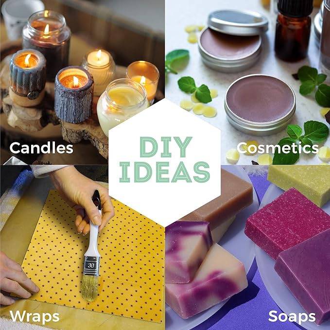 HUNNYBEE Beeswax Pellets 2LB, 100% Pure Bees Wax for DIY Candles, Skin, Body Cream, Face, and Hair Care, Lotions Deodorant, Lip Balm and Soap Making (Yellow, 2 lbs)