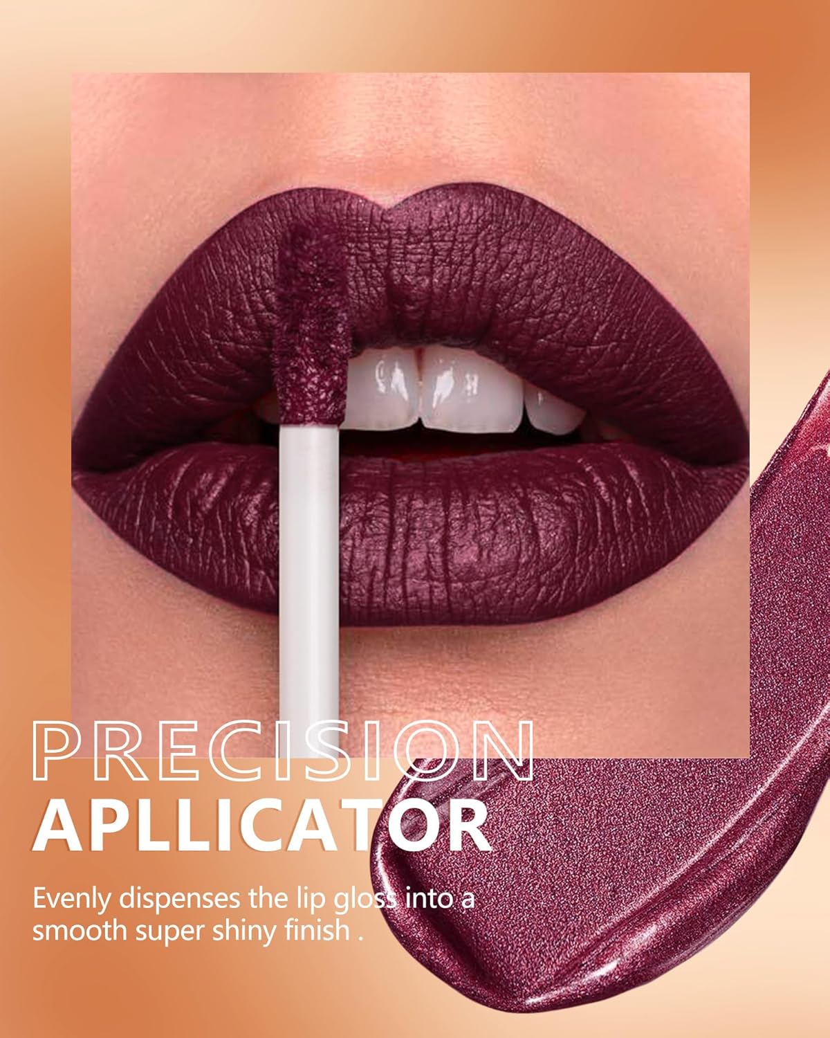 MAKI YIKA Dark Purple Lipstick for Women Metallic Lipsticks Glitter Long Lasting Lipstick No Smudge No Transfer Liquid Lip Gloss (BR16 Last Kiss)