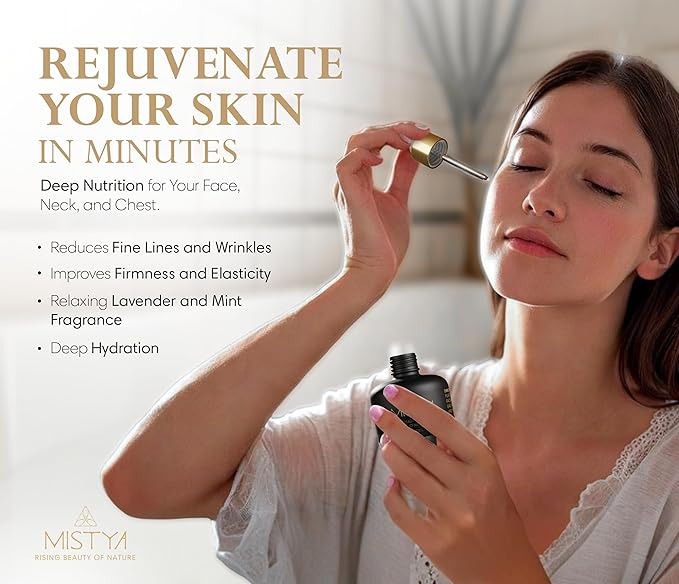 Anti Aging Specialized Face and Neck Serum with Cacay oil, Extra Vitamin E, Lavender and Peppermint Oils, 1 oz, high in retinol.