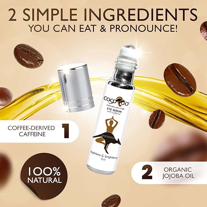 Caffeinated Eye Serum, Nutrient-Dense, 100% Pure, Natural & Vegan (Unscented)