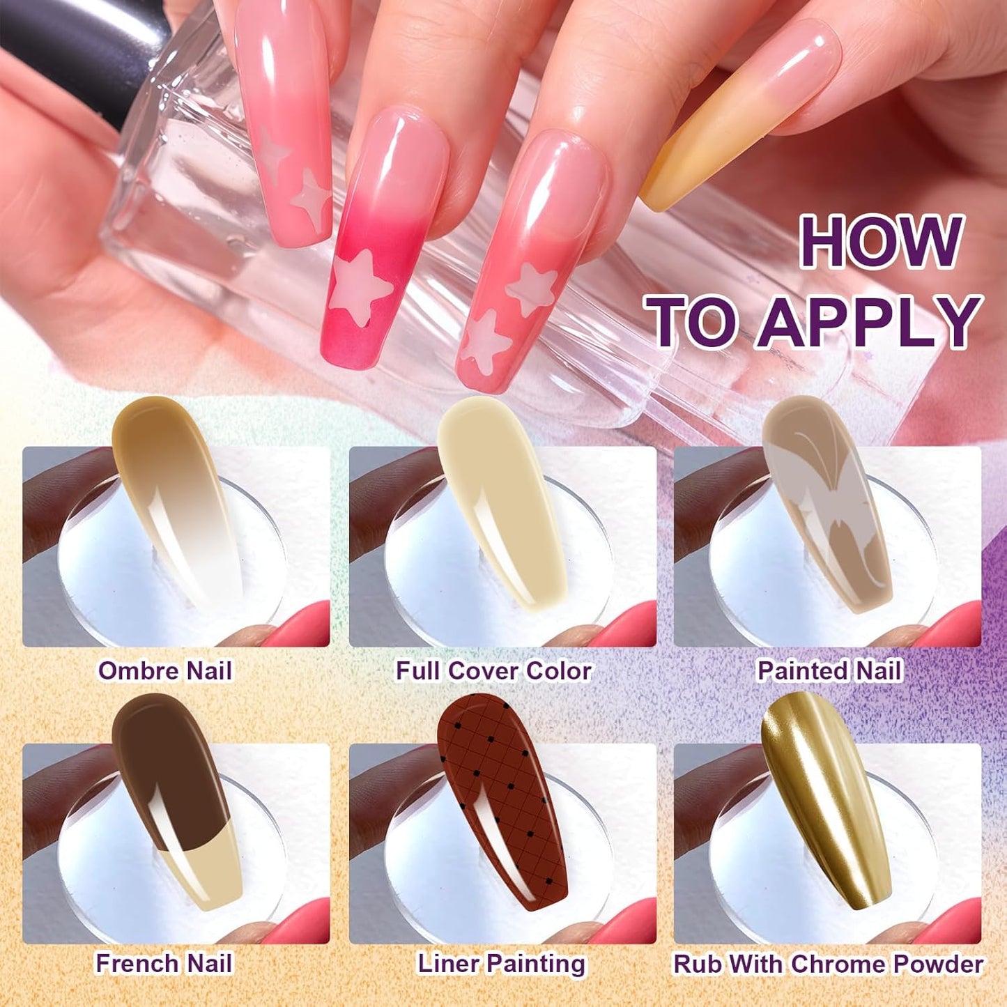 Gradient Painting Gel, 9 Colors Ombre Gel Nail Polish Almond Cream Brown for Pigment Pat Aura Nails French Manicure Soak Off UV Home Salon DIY Nail Art Coconut Latte