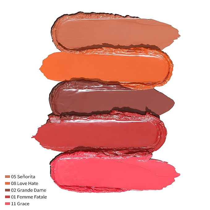 Oulac Orange Nude Shine Lipstick - Peach Moisturizing Lip Stick Glossy Tinted Lip Balm, Sheer Shine Juicy Finish, Lightweight and Hydrating Formula for Dry Lip Care, Vegan 2.2g/0.07oz (05)
