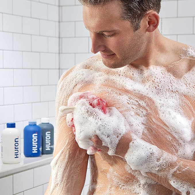 Huron Body Wash Scent Duo - Citrus + Eucalyptus & Sandalwood + Black Pepper Scents - Men’s Body Wash - Made With Coconut Oil, Vitamin E & Witch Hazel - Vegan, Cruelty-Free - 2 Pack, 12.2 fl oz