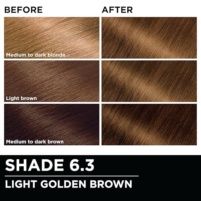 Garnier Hair Color Olia Ammonia-Free Brilliant Color Oil-Rich Permanent Hair Dye, 6.3 Light Golden Brown, 1 Count (Packaging May Vary)