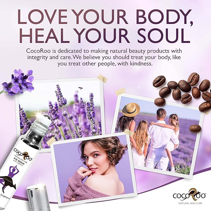 Caffeinated Eye Serum, Nutrient-Dense, 100% Pure, Natural & Vegan (Lavender)