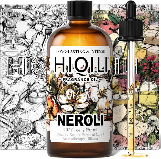 HIQILI Neroli Fragrance Oil for Candle, Soap and Perfume Making, Add to Body Lotion and Handcream, Essential Oil Diffuser Use - 5.07 Fl Oz